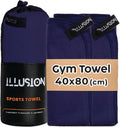 illusion Small Microfiber Gym Towels for Men and Women Active Sports (32" L x 16''W)-Lightweight Quick Dry Gym Towel for Sweat-Workout Towels Ideal for Yoga, Camping, Running, and Outdoor Activities
