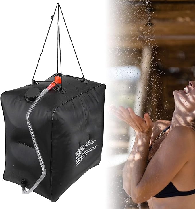 Solar Shower Bag, Waterproof Portable Camping Shower Water Bag, Solar Camping Showers with Showers Head for Hiking Campings Traveling Outdoor Use