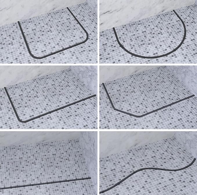 Duzzy 98 Inch Collapsible Shower Water Dam, Shower Threshold Water Stopper Barrier and Retention System and Keeps Water Inside Threshold Dry and Wet Separation, Suitable for Bathroom & Kitchen