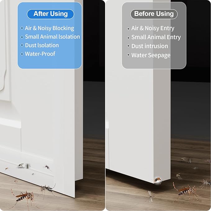 2Inch (W) x 20FT(L) Door Weather Stripping, Door Draft Stopper Silicone Seal Strip, Draft Seal Tape for Doors Windows and Shower Glass Gap