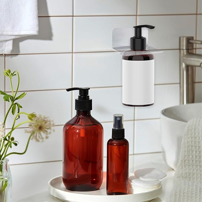 2PCS Acrylic Electric Shaver Holder, No-Drill Adhesive Wall Mount for Razor, Transparent Bathroom Organizer