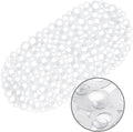 WELTRXE Oval Bathtub Mat Non Slip, Clear Bubbles Bath Mats for Tub, Shower Mat with Drain Holes, Suction Cups, Machine Washable Bath Tub Mat, BPA, Latex, Phthalate Free for Bathroom, 27 x 14 Inch