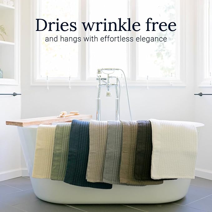 GILDEN TREE Waffle Bath Sheet Quick Dry Towel, Thin Luxury Bath Towels, 40x80 Large Bath Towels 2 Pack Bath Sheets, Modern Style (White)