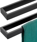 KOKOSIRI Towel Holder Matte Black Bath Towel Bars 24-Inch Kitchen Rack Stainless Steel for Bathroom Hardware Wall Mounted, 2 Pack B4008BK-L24-P2