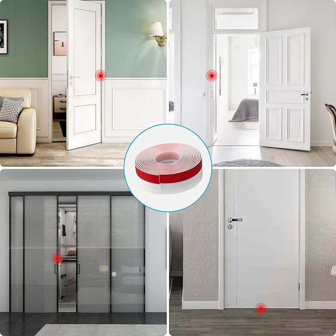 Heavy-Duty 2Inch (W) x 36FT(L) Door Weather Stripping, Extra Thick 2mm Door Draft Stopper Silicone Seal Strip, Draft Seal Tape for Doors Windows and Shower Glass Gap