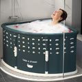 Foldable Bathtub for Adults, Portable Large PVC Collapsible Soaking Tub with Insulated Design, 29 Inch Fan-Shaped Shower Tub for Hot Baths and Cold Dips Recovery Therapy (Green)