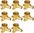 SUNGATOR 8-Pack Pex Drop Ear Elbow 1/2", No Lead Brass Fittings, UPC Certified, ASTM F1807