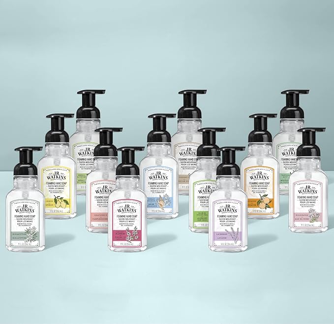 J.R. Watkins Foaming Hand Soap with Pump Dispenser, Moisturizing Foam Hand Wash, Alcohol-Free, Cruelty-Free, White Pine, 9 fl oz, 3 Pack