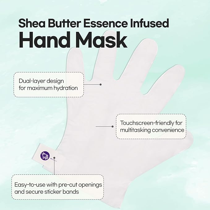 Epielle Nourishing Hand Mask 6 Pairs, Repair and Soften with Hemp & Rosemary Extract, Deep Moisturizing Gloves for Dry, Cracked Hands, Self Care Gifts for Women, Spa Kit, Stocking Stuffers