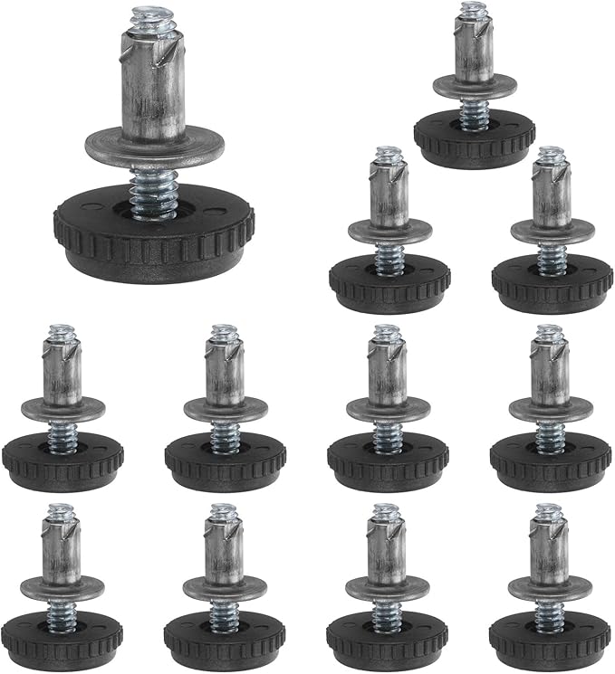 uxcell 1/4"-20 Thread Furniture Feet Levelers, 12Set 25.6mm L Adjustable Furniture Feet Screw in Threaded Leveling Leg Screw on Chair Foot Glides Leveling for Table Chair Cabinet Black