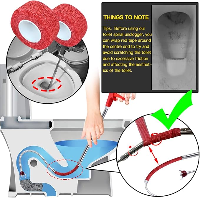 50 Inch Toilet Snake Drain Auger Cleaner Tool, Upgraded Grabber Unclogger Tool, Toilet Auger Grabber, Stainless Steel Telescoping Rod for Pick/Grab Objects Clogged in Toilet Pipes/Drain