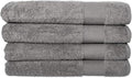 Hencely Premium Bath Towel Set of 4-28x58 Inches - High Absorbency, Quick Drying - 100% Soft Turkish Cotton Towels - Ideal for Home, Bathroom, Hotel, Spa, and Gym - Gray