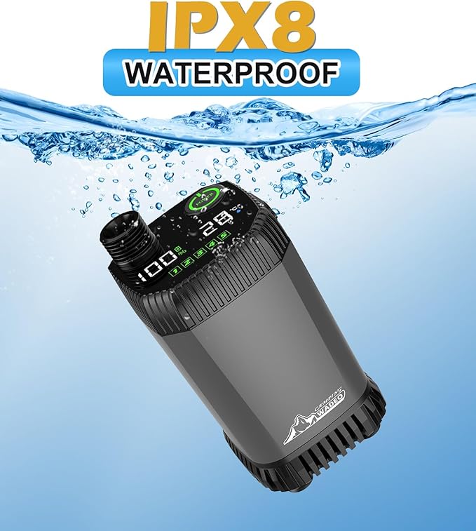 Upgraded Portable Shower for Camping, Rechargeable Camping Shower with LED Display, 5 Gal Collapsible Bucket, 5 Adjustable Speeds, IPX8 Waterproof Portable Shower Kit for Hiking, Car, Pet, Travel