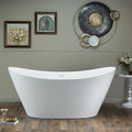 WOODBRIDGE 67 in. x 31.5 in. Stone Resin Luxury Contemporary Solid Surface Freestanding Bathtub in Matte White