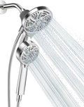 Cobbe High Pressure 3-Way Shower Head Combo, Hand Held Shower & Rain Shower Separately or Together, Dual 2 in 1 Showerhead with Stainless Steel Hose - Chrome
