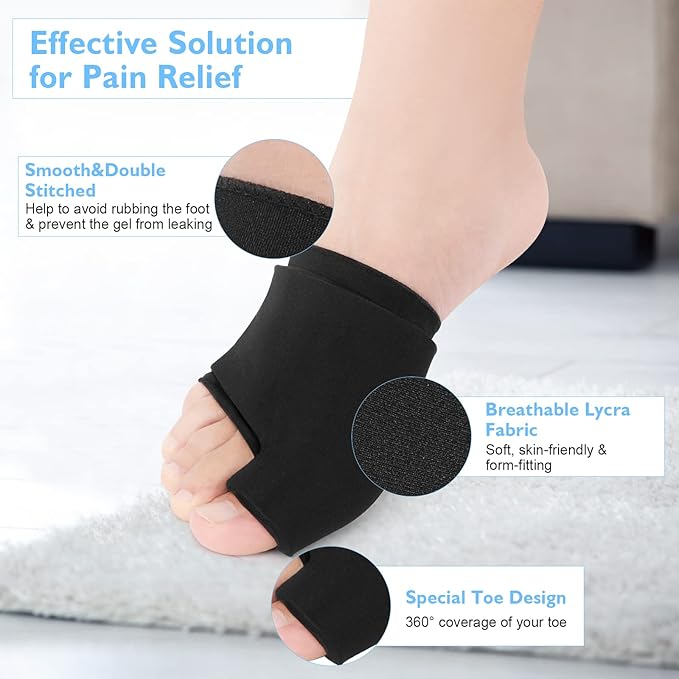 Forefoot Toe Ice Pack, Helthrelife Ball of Foot Pain Relief Cold&Heat Therapy Gel Foot Ice Pack for Swelling, Plantar Fasciitis, Blisters, Bunions, Hallux Valgus, Sport Injuries, Flat feet