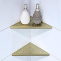 10" Corner Shower Shelf, 2-Pack Shower Shelves SUS304 Stainless Steel Bathroom Shelves for Tile Walls, Recessed Corner Shelf Organizer Rack, No Drilling (Brushed Gold)