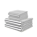 Italic Serene Ultraplush Cotton Towel Set, 4-Piece, 2 Bath Towels + 2 Hand Towels, White & Blue Striped, Large, 800GSM, 100% Cotton, Heavy Duty, Resort Grade Towels (White & Blue Striped)