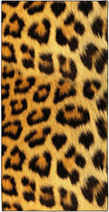 Leopard Print Yellow Black Beach Towel 36"x72" Quick-Dry Sand-Free Lightweight Microfiber