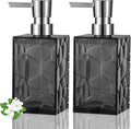Hand Soap Dispenser, Clear Acrylic Plastic Liquid Pump Bottles Refillable Lotion Dispenser for Bathroom Decor Kitchen College Dorm, Grey 2 Pack