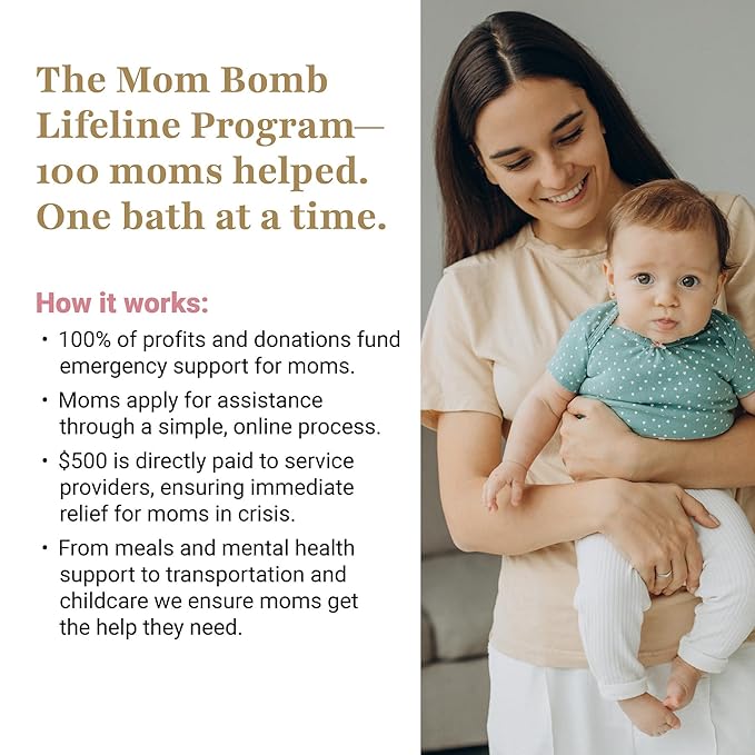 Mom Bomb Pink Himalayan Bath Bomb (Shower Steamer) – Essential Oils, Clean Ingredients – Relaxing Aromatherapy Fizz, Skin-Softening – Made in USA - Gift for Women 5 Ounce
