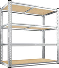 REIBII 40" W Garage Shelving 2000LBS Storage Shelves Adjustable Metal Shelving 4 Tier Pantry Shelves for Garage Closet Kitchen Basement 40" W x 19.7''D x 60''H, Silver