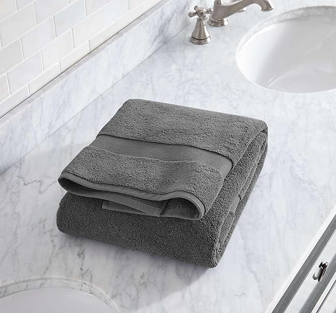 Delara 100% Organic Cotton Towels 650 GSM Plush Feather Touch Quick Dry Towel, 12-Piece Towel Set GOTS Certified, Oeko-Tex Green Certified, 1 Bath Towel, 1 Bath Sheet, 4 Hand Towels & 6 Wash Cloths