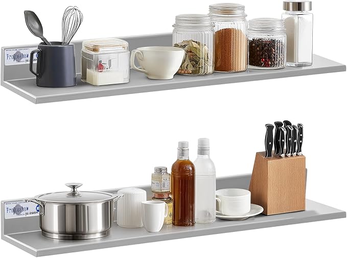 Profeeshaw Stainless Steel Shelf Wall Mounted Commercial Stainless Steel Shelves 8.6 * 30 Inch 58lb Heavy Duty Commercial Kitchen Shelf for Restaurant, Bar, Utility Room, Kitchen and Garage