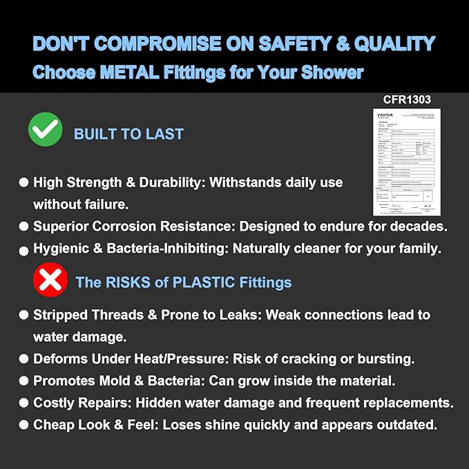 Veken 11.8" Rain Shower Head with Handheld, High Pressure Handheld Shower Heads with Multi Spray Modes,Rainfall Combo with 15" Metal Extension Arm,Detachable Dual Shower,Long 6 ft. Hose,Brushed Nickel