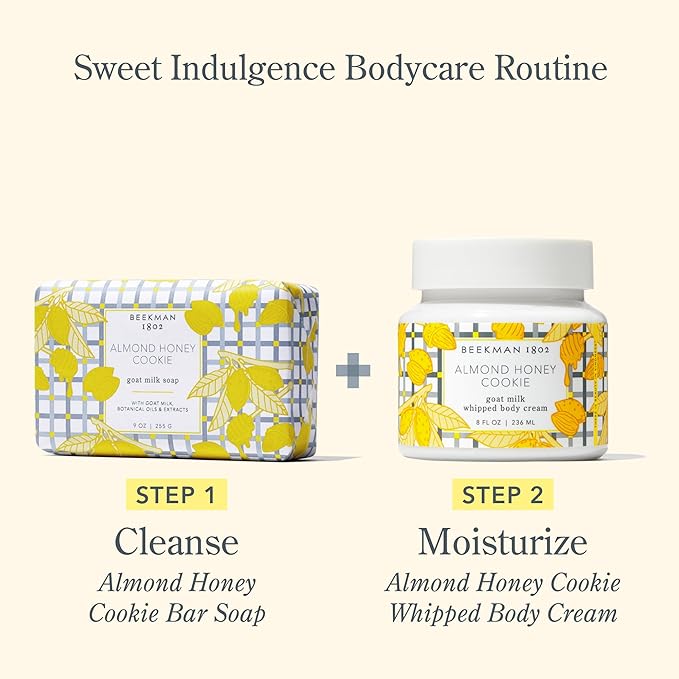 Beekman 1802 Goat Milk Body Soap Bar, Almond Honey Cookie - Scented - 9 oz - Nourishes, Moisturizes & Hydrates - 100% Vegetable Soap with Lactic Acid - Good for Sensitive Skin - Cruelty Free