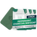 Oars + Alps Peppermint Charcoal Exfoliating Bar Soap for Men, Deep Cleaning & Exfoliating Soap, Made with Clean Ingredients, All Skin Types, Cruelty Free, Paraben Free, Travel Size, 3pk, 6oz