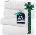 DAN River Extra Large Bath Towels Set of 4, 30 x 60 Inches - 100% Cotton Larger & Lighter Weight Towels for Bathroom - Quicker to Dry, Super Soft & Highly Absorbent Towels for Home, White