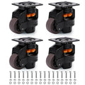 Skelang 4 Pcs Leveling Machine Caster, Retractable Plate Caster Wheel for Industrial Machine Equipment, Heavy Workbench, Movable Furniture, Total Load Capacity 2200Lbs