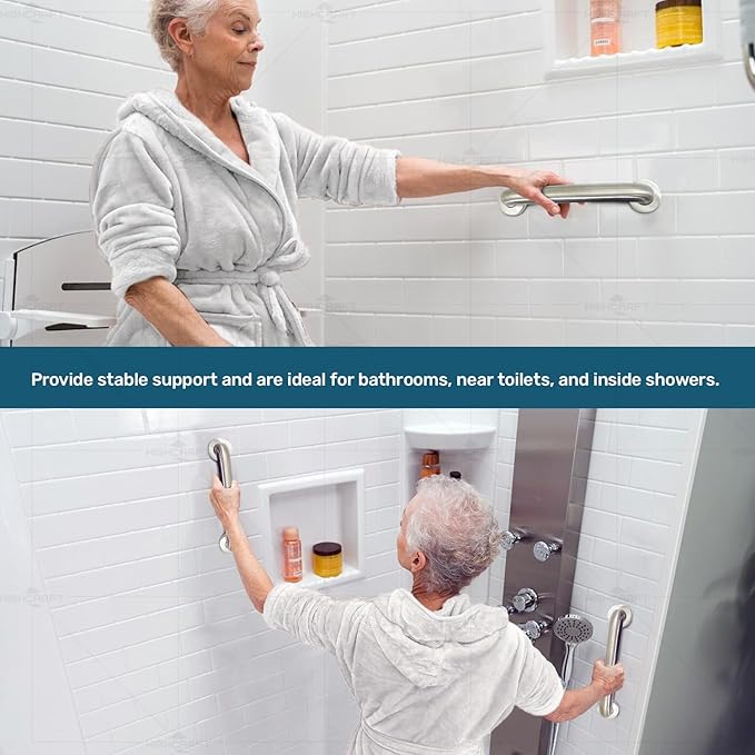 Highcraft Grab Bar for Bathtubs and Showers, Shower Grab Bars for Seniors and Elderly, Safety Bar for Bathroom 36" x 1.5" ADA Compliant Grab Bar, Heavy Duty Stainless Steel Shower Handle Wall Mount