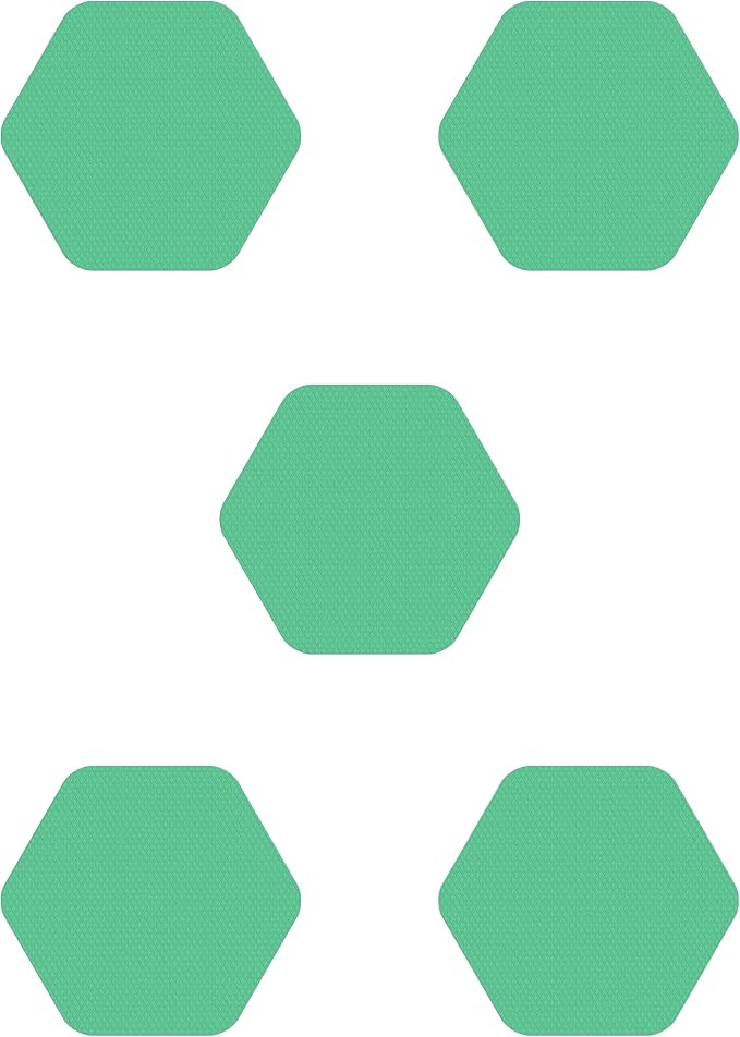 Kahuna Grip Bathtub Bath and Shower 5¼" Hexagon Non-Slip Traction Treads (Green)