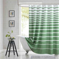 Green Shower Curtain 78 Inches Long, Sage Green and White Stripe Waterproof Polyester Shower Curtains for Bathroom, 72x78 Inches