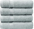 SOFE H&L | Olea Luxury Turkish Cotton Hand Towels Set of 4 Light Blue | Premium, Soft, Durable, Absorbent | Hotel Quality Plush Towels and Thick Towel Sets
