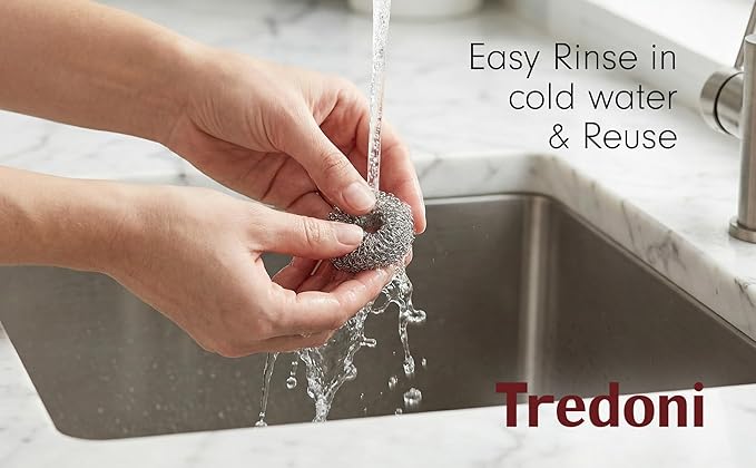 Tredoni 2 Reusable Limescale Remover Ring 0.8x1.6 - Boiler/Kettle Furring Descaler Stainless Steel Mesh 2x4cm (2)