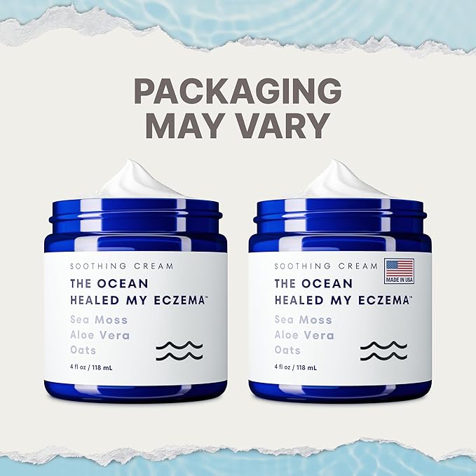 The Ocean Healed My Eczema Natural & Soothing Eczema Cream - Hydrating & Nourishing Psoriasis Cream with Sea Moss & Colloidal Oatmeal - Quick Absorbing Anti Itch for Dry Sensitive Skin (4oz)