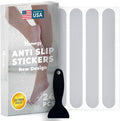 Anti-Slip Shower Stickers - Help Reduce Slipping in Bathtub & Shower, Gray Non-Slip Bath Strips, Strong Adhesive Bathtub Appliques Suitable for Homes with Kids, Adults & Seniors - 24 Pcs - Homergy