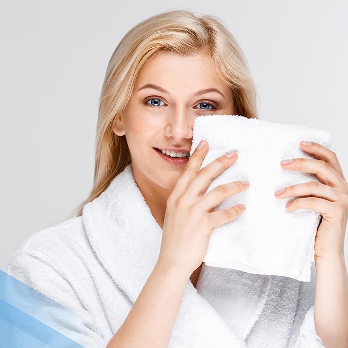 Infinitee Xclusives Luxury Wash Cloths for Showering [13x13] – 100% Cotton Washcloths [Pack of 4], Soft and Absorbent Face Towels for Bathroom Wash Clothes, Gym, and Spa (Tranquil Navy)