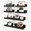 Axeman Picture Ledge Shelf, Floating Shelves for Decor Storage Set of 6, 16 inch Floating Wall Mounted Shelves, Wall Shelves with Lip for Living Room, Bedroom, Nursery, Bathroom, Kitchen, Black