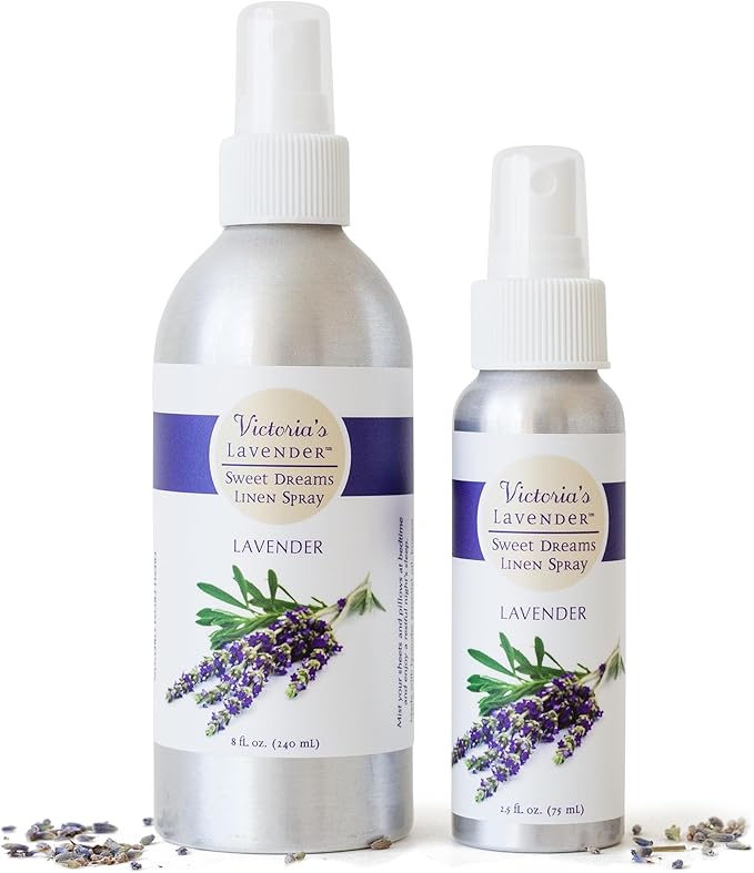 Victoria's Lavender Aromatherapy Pillow and Linen Mist - Made in USA, Soothing Lavender Essential Oil, Bed and Pillow Spray for Ultimate Aromatherapy Experience - (8 oz Plus 2 oz)