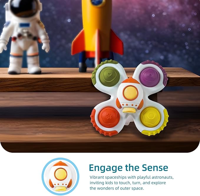 LiKee Strong Suction Cup Fidget Rotating Sensory Bath Toys for Baby Christmas Stocking Stuffers, Airplane Car Travel Table & Window Toys for Toddler Boys and Girls, 12+ Months