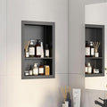 12x18 Black Shower Niche for Shower Wall,Bathroom Medicine Cabinet Recessed,Surface Mount Medicine Cabinet,Small Bathroom Wall Cabinet,Recessed Wall Niche for Over Toilet Storage/Living Room