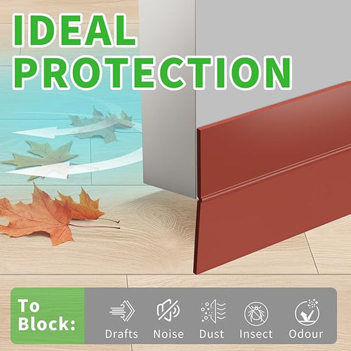 1.8in Brown Weather Stripping Door Seal – Thickened Silicone, Strong Adhesive, Maximum Coverage for Sealing Wide Gaps, Ideal for Extreme Weatherproofing