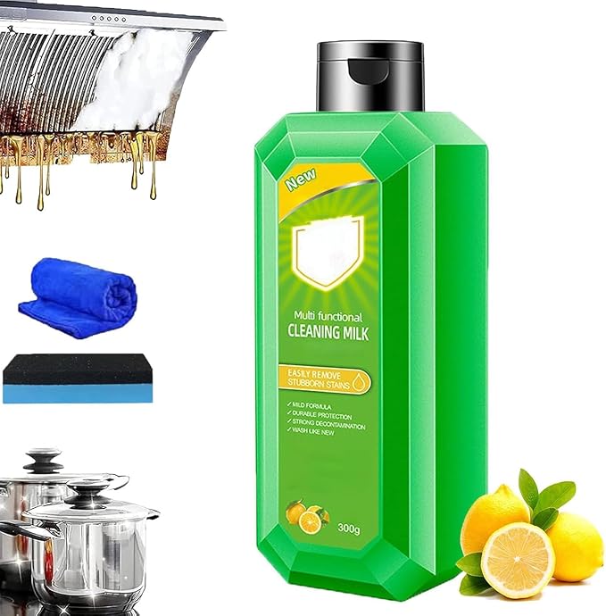 10.6 oz Cleaning Milk House Cleaner,2026 New Multifunctional Concentrated Cleansing Lotion,Powerful Effective Cleaner to Heavy Oil Stains,MultiFunctional Cleaning Milk for Household Kitchen (300ML)