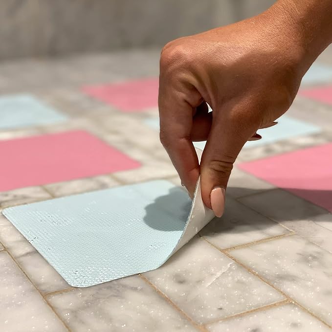 Kahuna Grip Bathtub Bath and Shower 5¼" Hexagon Non-Slip Traction Treads (Pink)