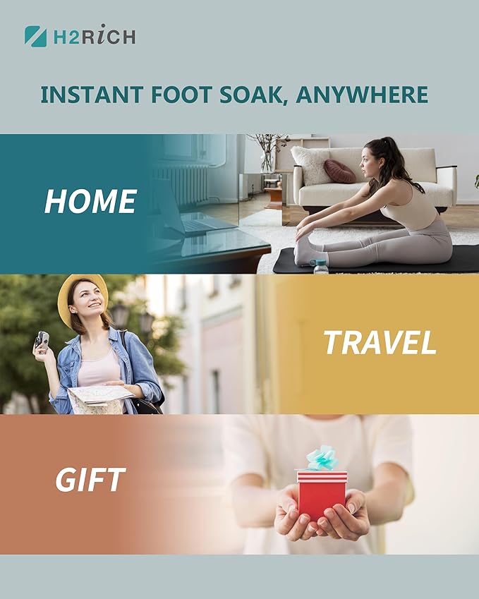 Hydrogen Foot Soak Effervescent Tablets 2 Pieces | Ginger & Mugwort Herb Foot Bath, Relaxing Spa Pedicure Care | Improves Circulation, Soothes Tired Feet, Softens Calluses, Controls Odor