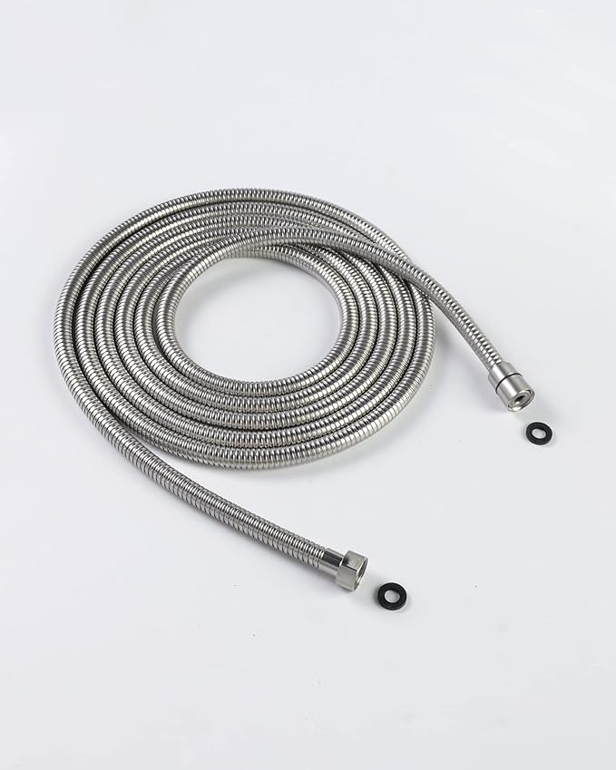 PHASAT Shower Hose,157 Inches Extra Long Shower Hose Replacement,304 Stainless Steel Shower Head Hose Extension Brushed Nickel,A3107N-4.0